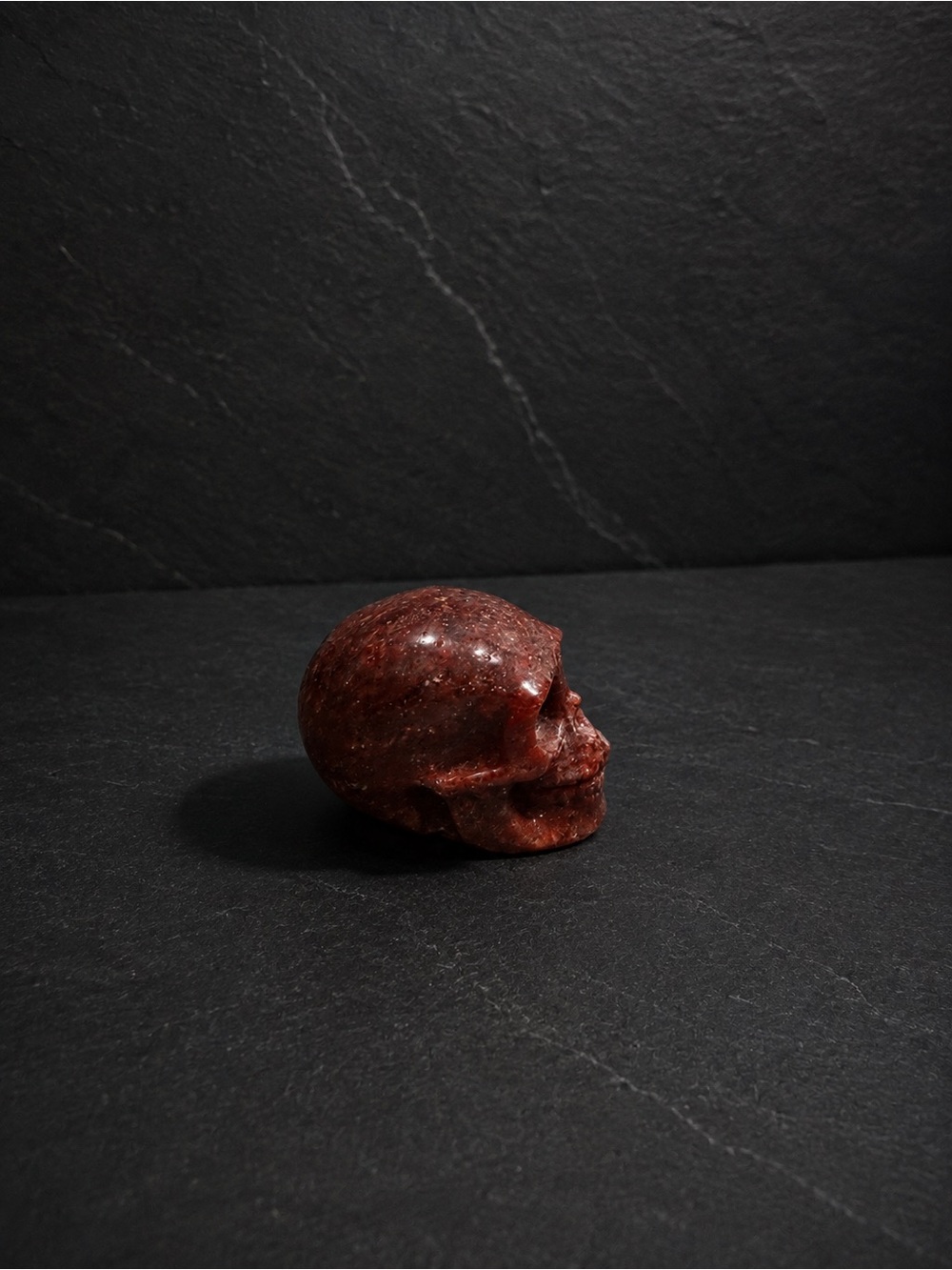 Strawberry Quartz Skull - Picture 2 of 3
